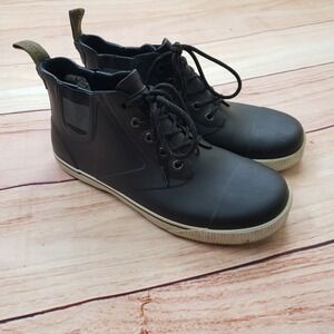 Tretorn‎ Boots Mens Size 9 Black Outdoor Chelsea Lace Up Rubber Rain Adult 42 EU